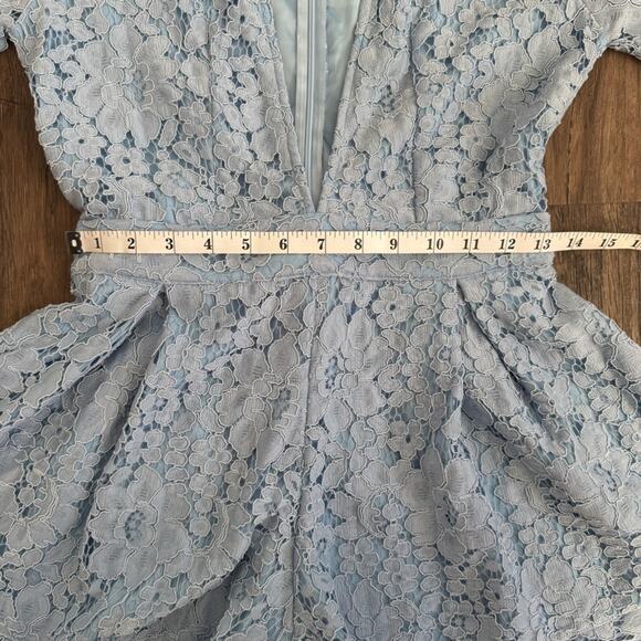 NBD Mila Lace Romper in Periwinkle S - Picture 9 of 12